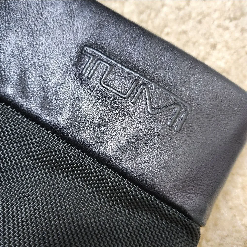 Tumi Travel Tote Nylon With Black Leather Trim Medium